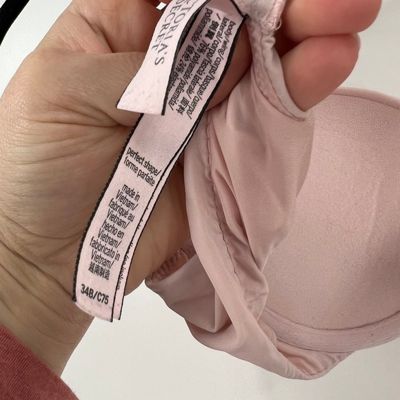 Victoria's Secret Perfect Shape Push Up Padded Wired Bra Light Pink Women's 34B - Picture 6 of 8